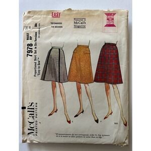 McCall’s vintage sewing pattern #7978 1960s a-line skirt faux pockets